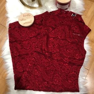 Windsor red Dress size M, Sleeveless midi lace .